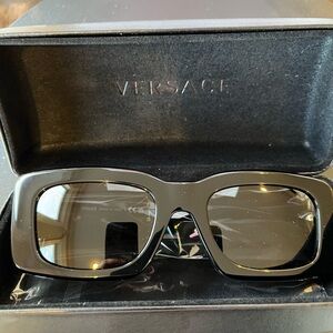 Versace Black Rectangular Sunglasses